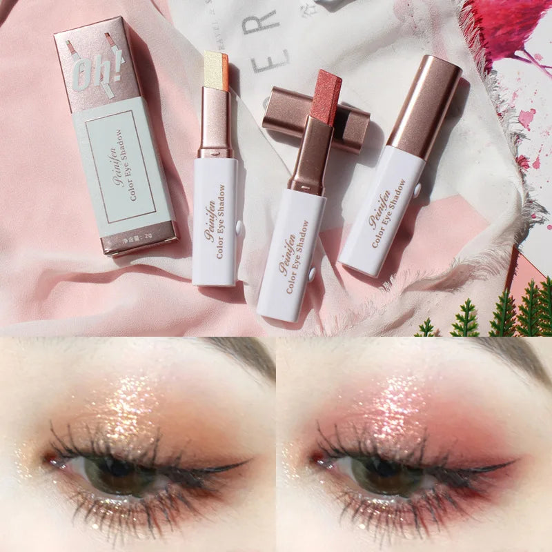 Double Color Glitter Eye shadow Stick Pencil Eyeshadow Makeup Waterproof Bicolor Shimmer Cosmetics Beauty Makeup Tool - Lambert One Stop Store