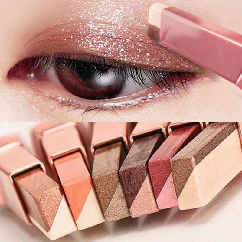 Double Color Glitter Eye shadow Stick Pencil Eyeshadow Makeup Waterproof Bicolor Shimmer Cosmetics Beauty Makeup Tool - Lambert One Stop Store