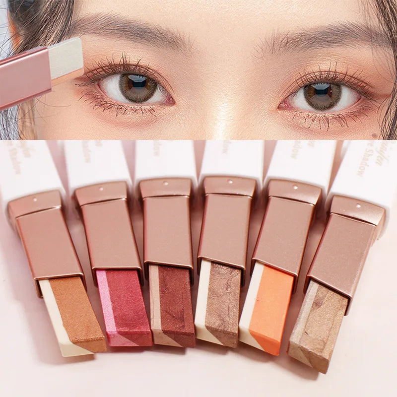 Double Color Glitter Eye shadow Stick Pencil Eyeshadow Makeup Waterproof Bicolor Shimmer Cosmetics Beauty Makeup Tool - Lambert One Stop Store