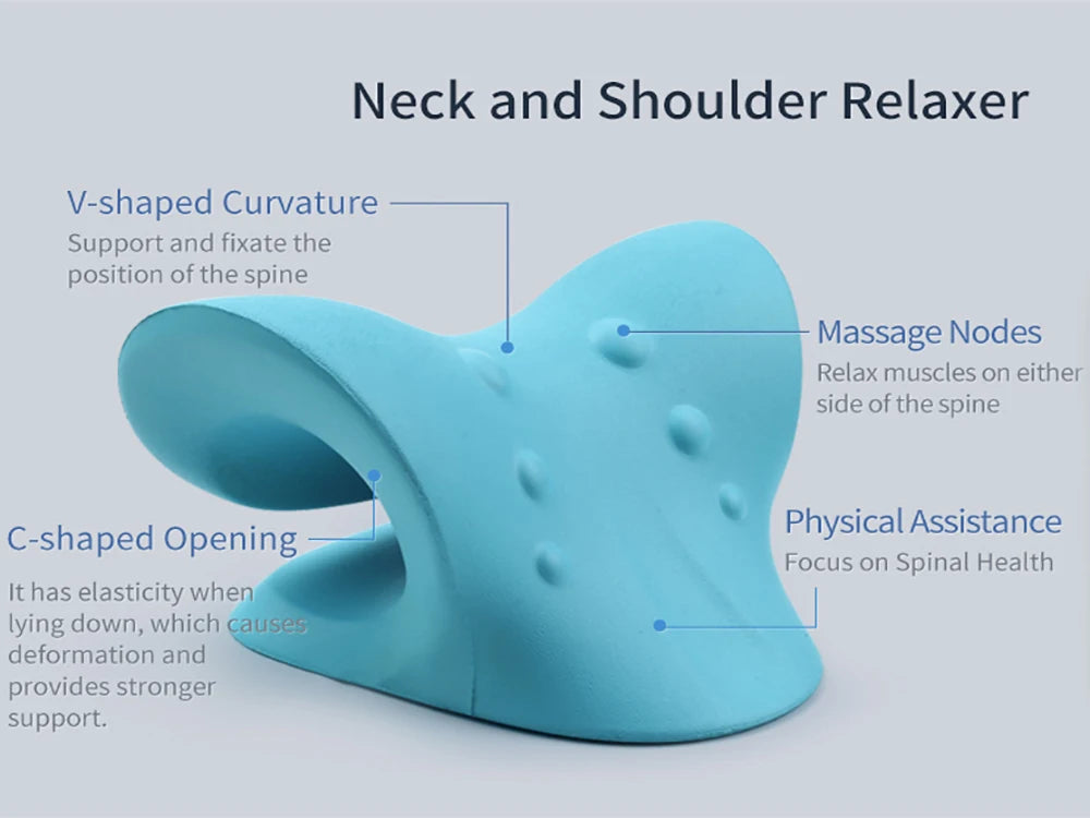 Neck Stretcher Massage Relaxer Cervical Chiropractic Traction Pillow Massager Pain Relief Neck Support Traction Corrector Device