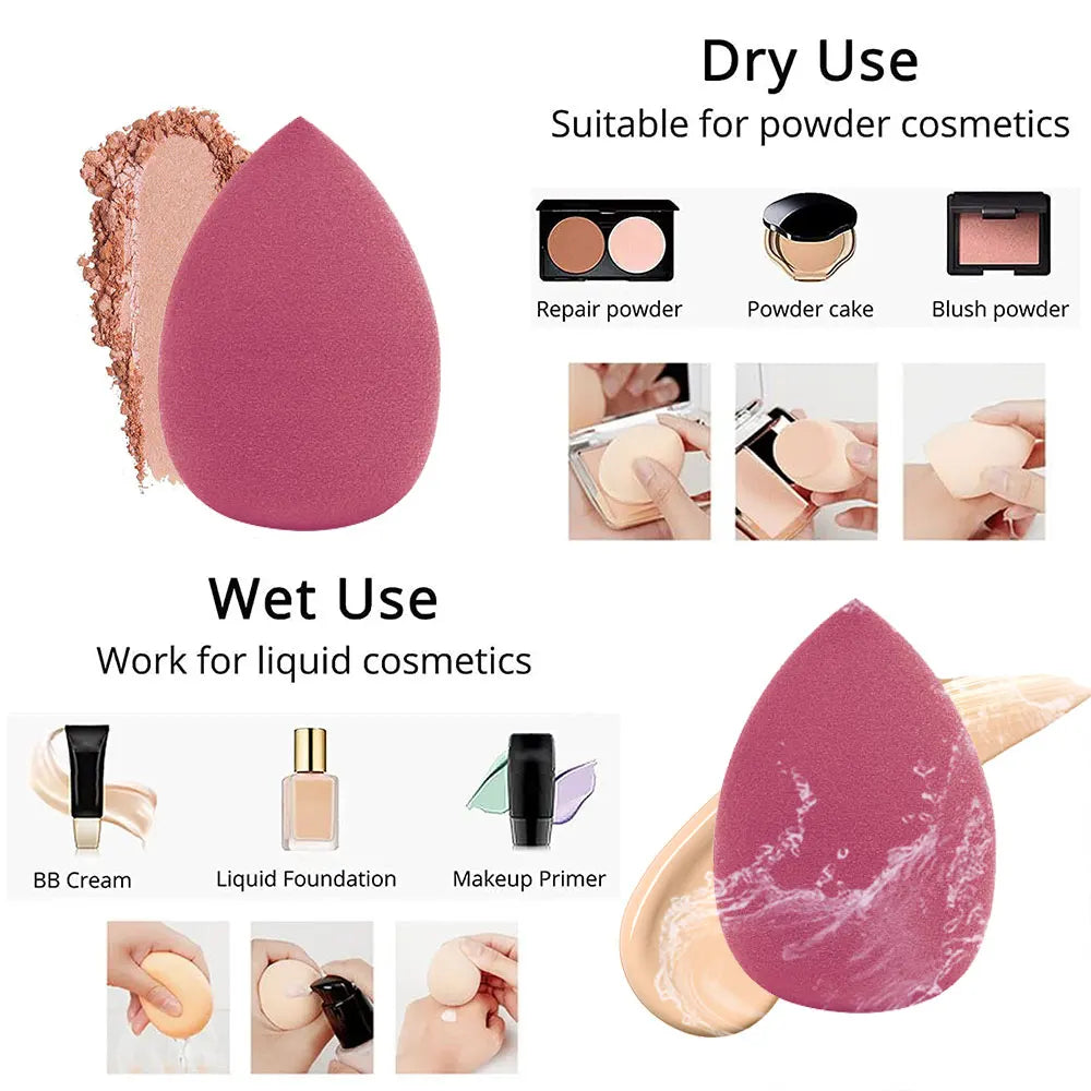 4/8pcs Makeup Sponge Blender Beauty Egg Cosmetic Puff Soft Foundation Sponges Powder Puff Women Make Up Accessories Beauty Tools - Lambert One Stop Store