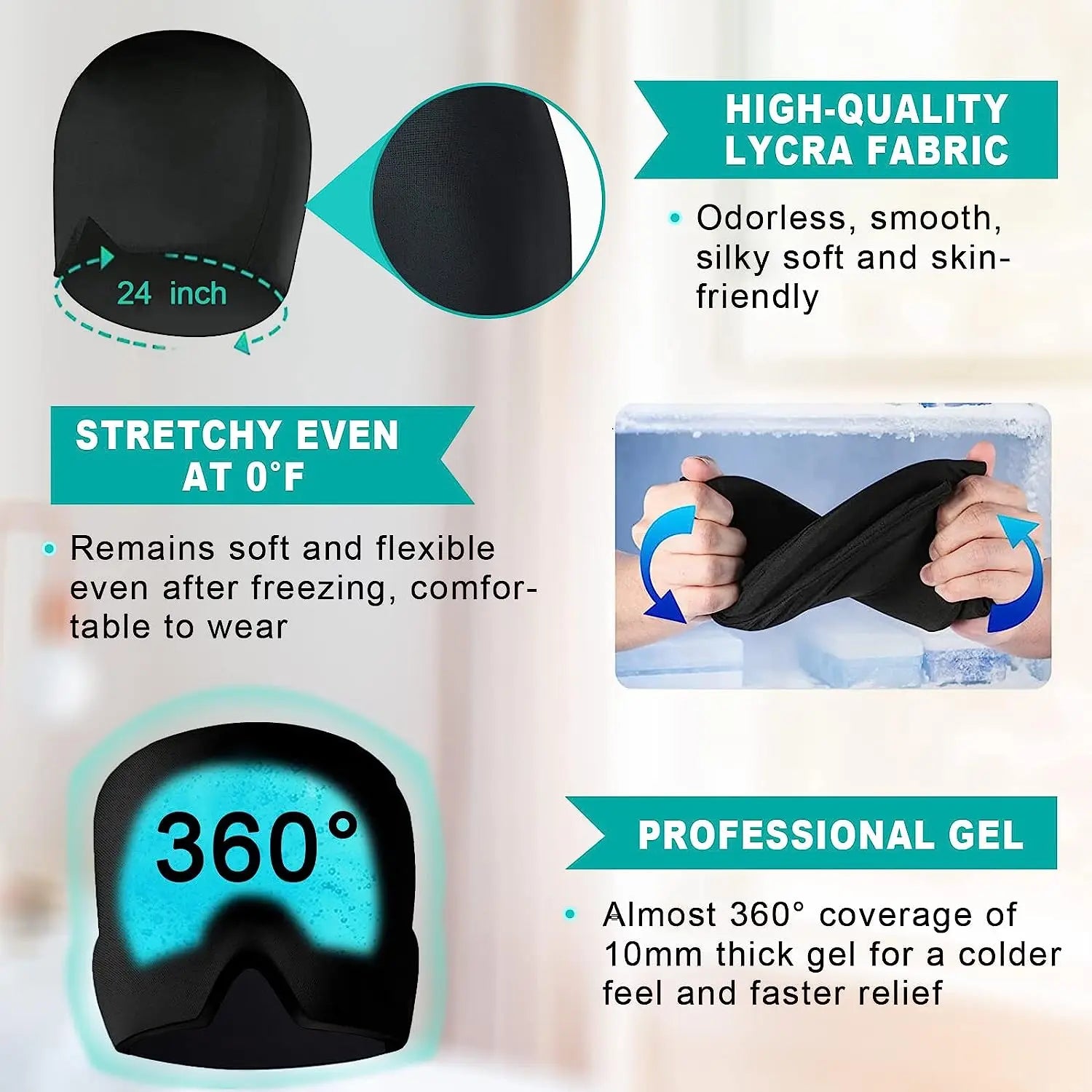 Migraine Relief Hat headache hat Gel Hot Cold Therapy Ice Cap For Relieve Pain Ice Hat Eye Mask Stress Pressure Pain Relief - Lambert One Stop Store