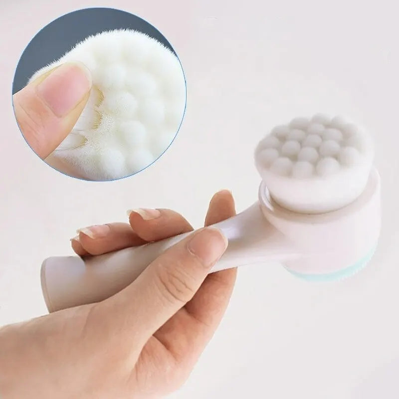 Double Sided Face Washing BrushSilicone Facial Cleansing Massage BrushBlackhead Removal Pore CleanserFacial ScrubsSkincare Tools