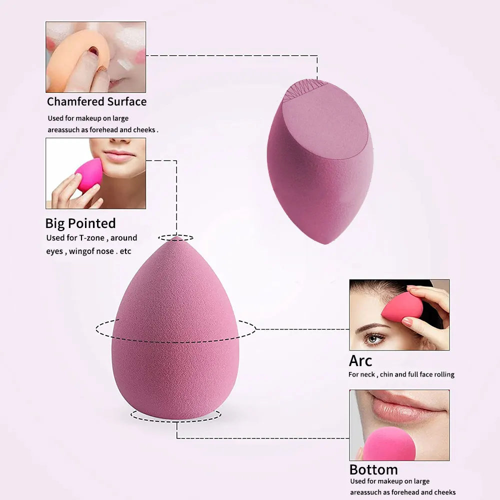 4/8pcs Makeup Sponge Blender Beauty Egg Cosmetic Puff Soft Foundation Sponges Powder Puff Women Make Up Accessories Beauty Tools - Lambert One Stop Store