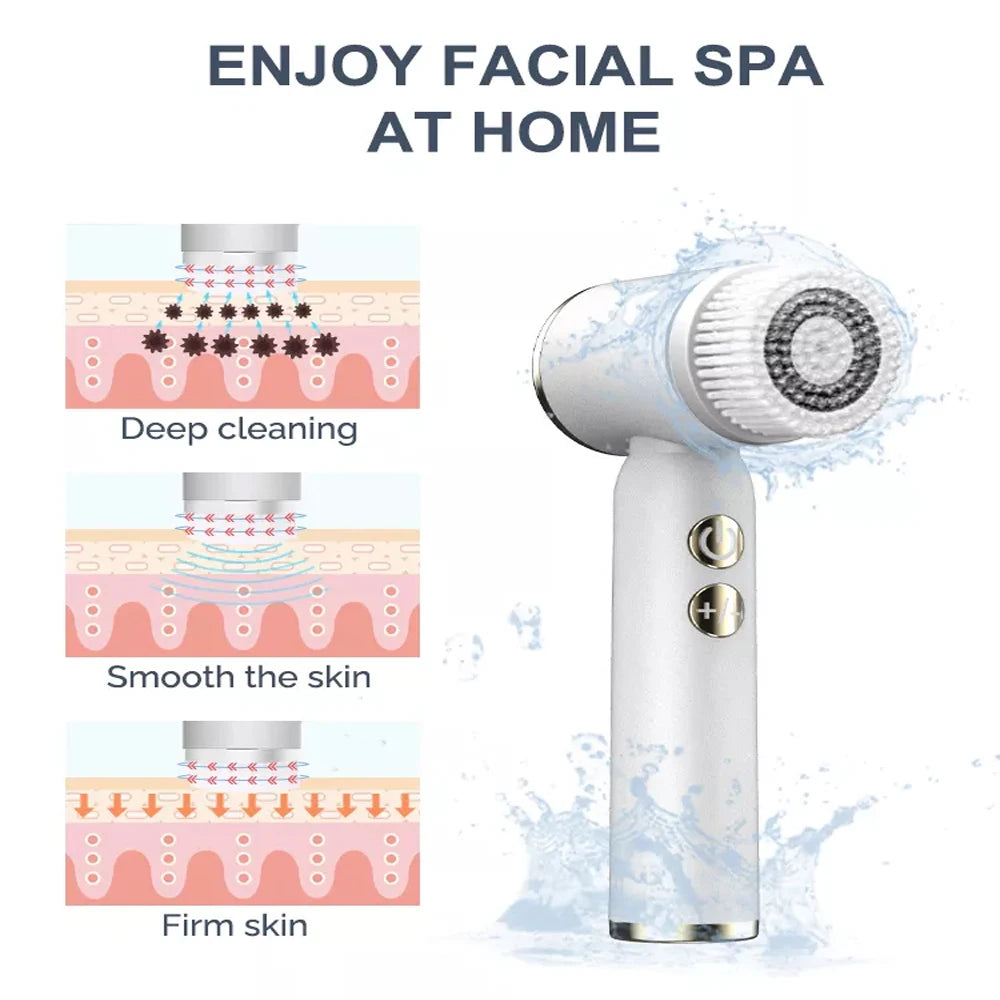 Silicone Facial Cleansing Brush Waterproof Face Cleaner Blackhead Removal Acne Pore Clean Skin Rejuvenation Beauty Care Machine