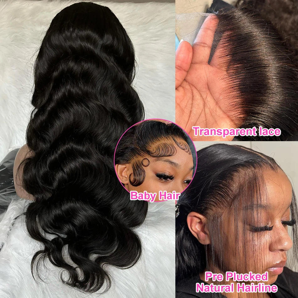 Luvin HD 250% Body Wave 13x6 Lace Frontal Wigs 30 40Inch Brazilian Remy 5x5 Glueless Wig Human Hair Ready To Wear For Women