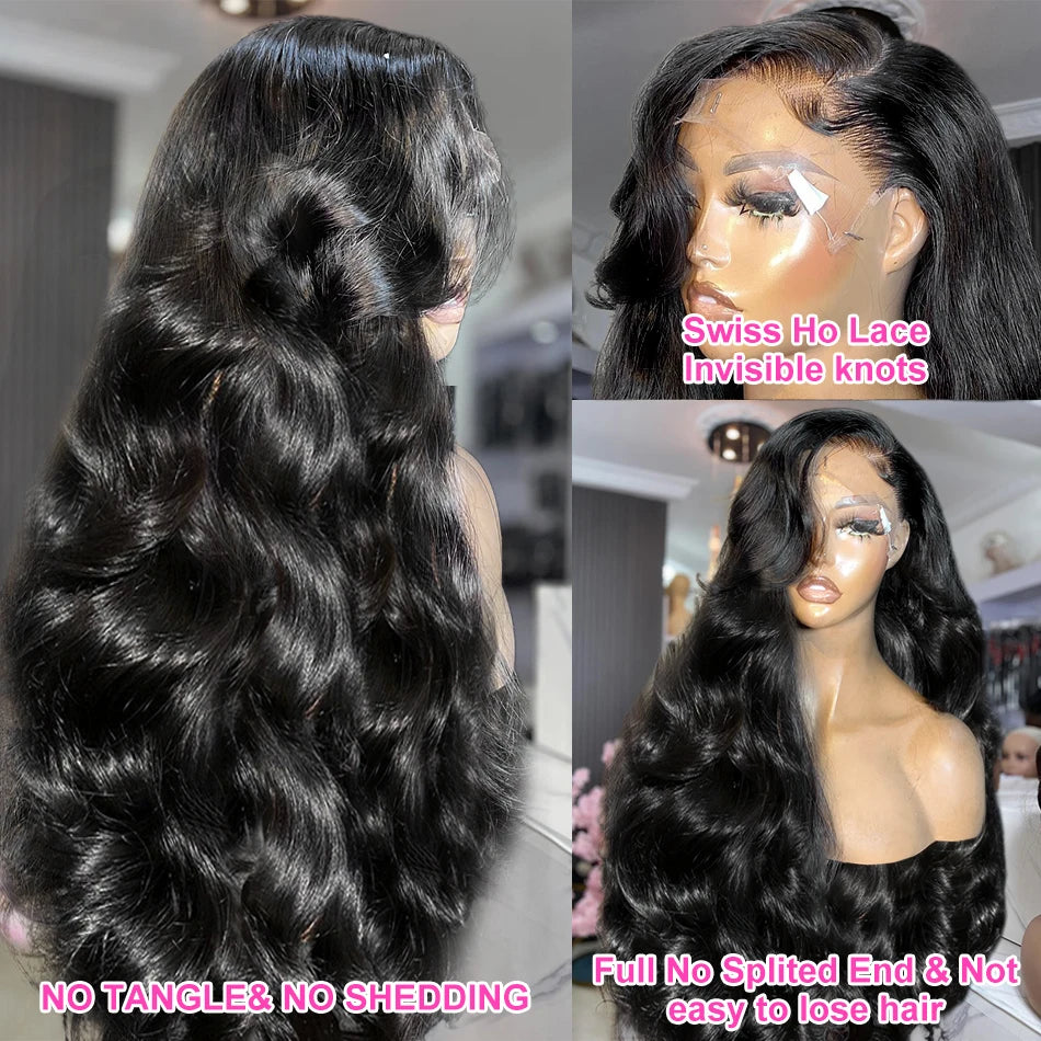 Luvin HD 250% Body Wave 13x6 Lace Frontal Wigs 30 40Inch Brazilian Remy 5x5 Glueless Wig Human Hair Ready To Wear For Women